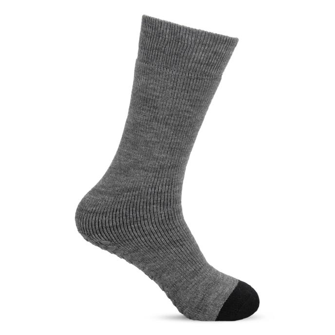 totes toasties® Mens Thermal Brushed Original Slipper Socks (Twin Pack) Grey / Black Stripe Extra Image 5